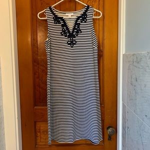 Charter Club Navy blue / white sheath dress Small